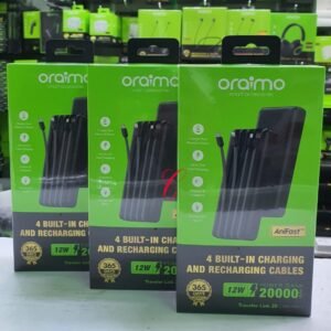 oraimo traveler link 20 opb p5201 20,000mah power bank with 4 built in charging & recharging cables